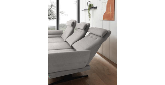 ECKSOFA Sandfarben Flachgewebe  - Sandfarben/Schwarz, Design, Textil/Metall (176-217/259-307cm) - Dieter Knoll