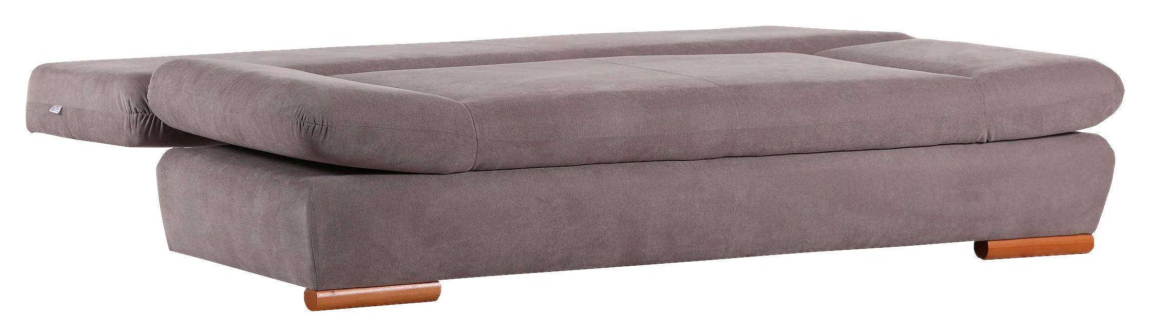 SCHLAFSOFA in Flachgewebe Hellbraun  - Hellbraun/Buchefarben, Design, Holz/Textil (200/75/92cm) - Livetastic