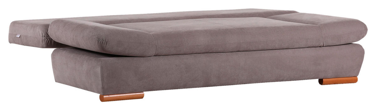 SCHLAFSOFA Flachgewebe Hellbraun  - Hellbraun/Buchefarben, Design, Holz/Textil (200/75/92cm) - Carryhome
