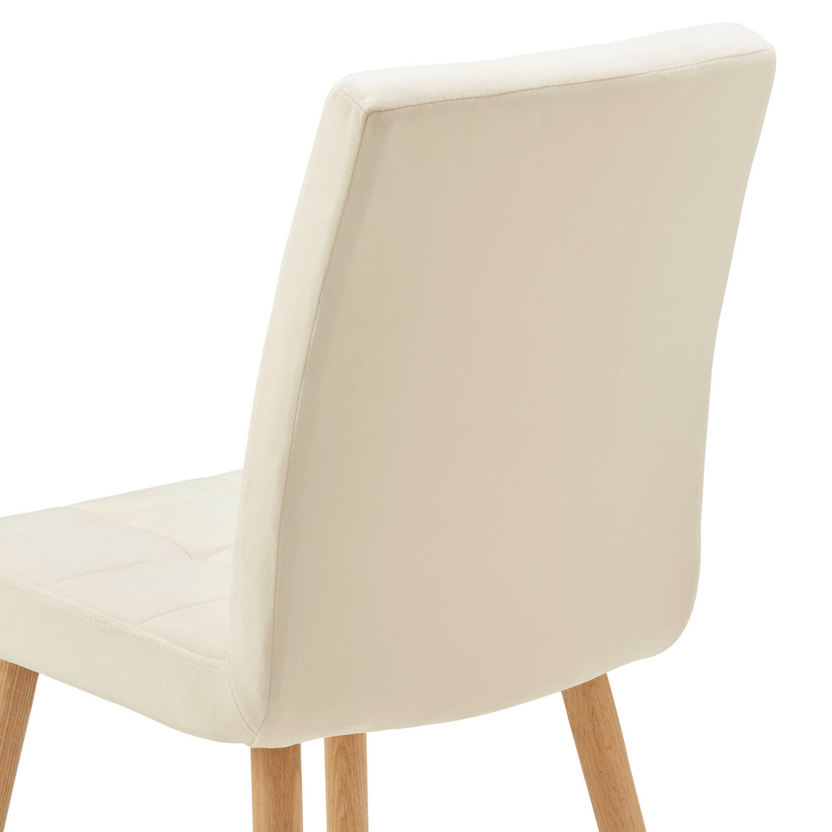 STUHL Samt Beige, Eichefarben Eiche massiv  - Eichefarben/Beige, MODERN, Holz/Textil (47/89/61cm) - MID.YOU