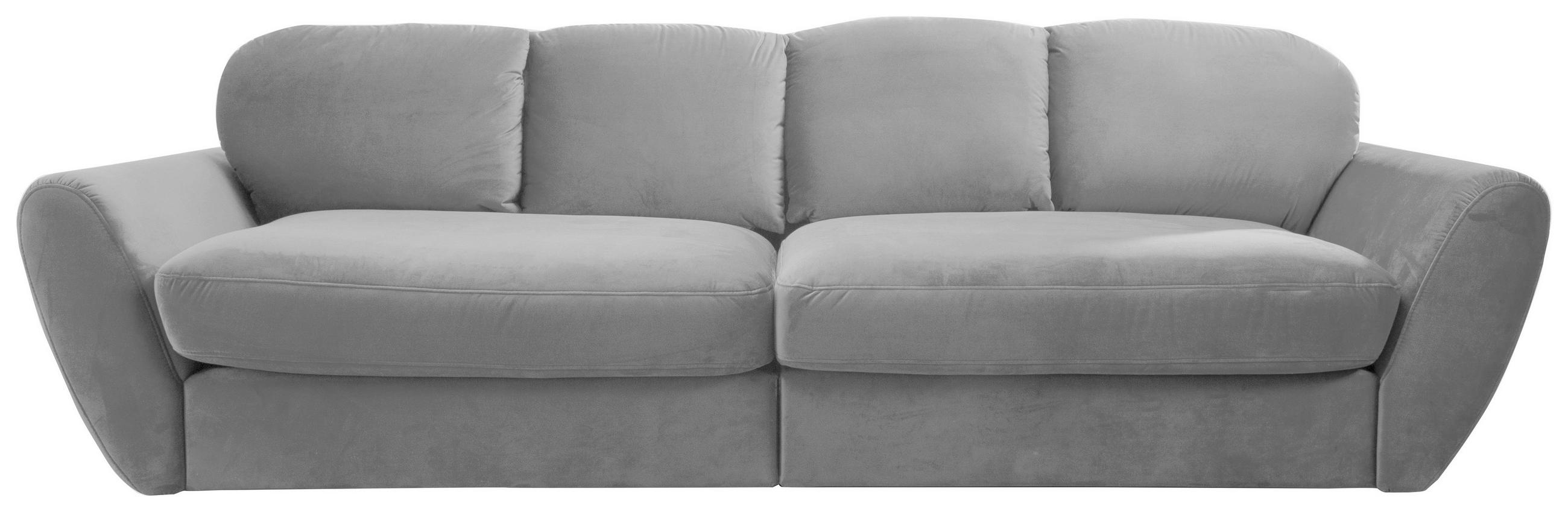 BIGSOFA in Flachgewebe Hellgrau  - Hellgrau/Schwarz, Modern, Kunststoff/Textil (290/96/113cm) - Sit & More