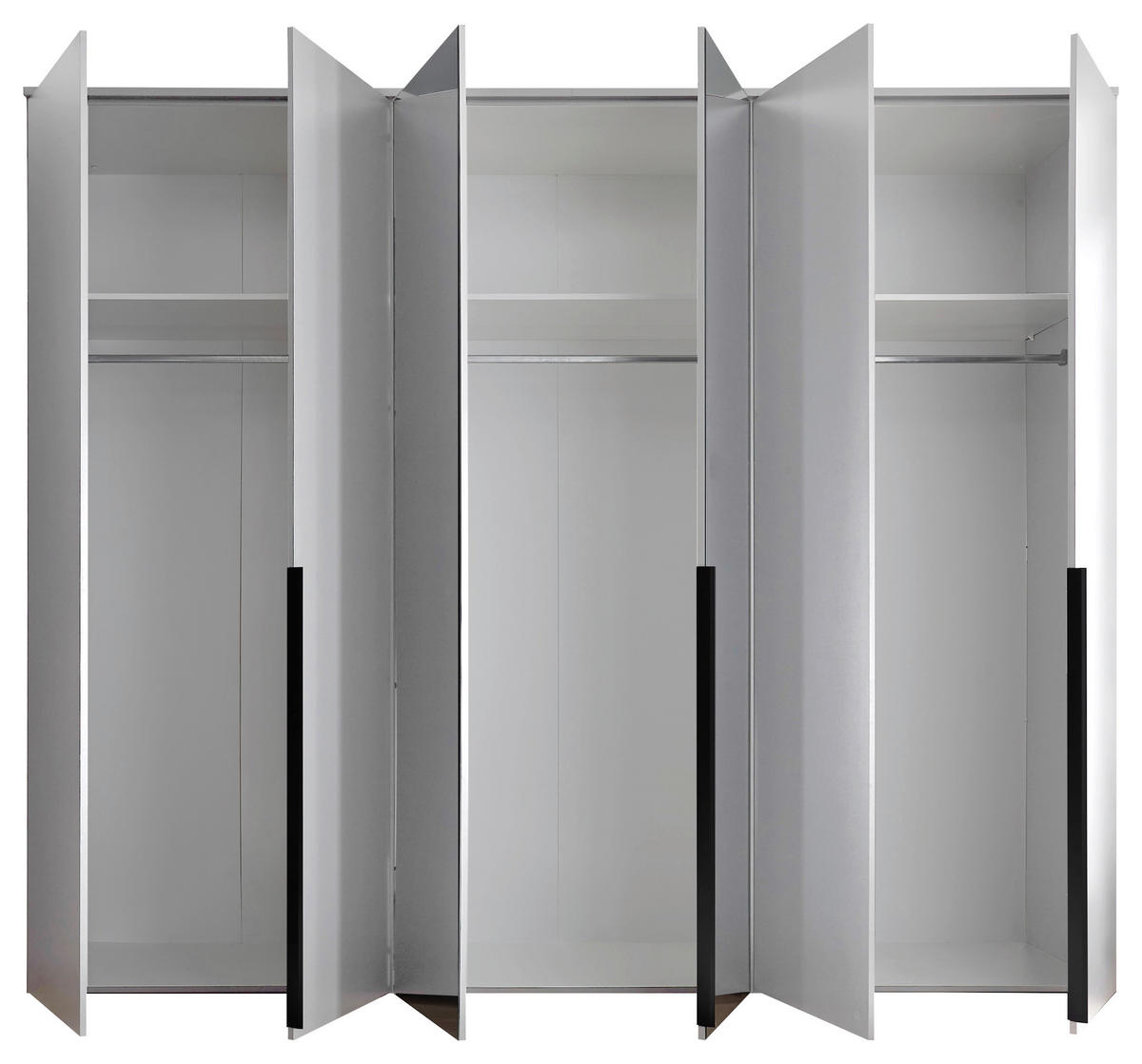 DULAP CU UȘI ROTATIVE alb  - alb/negru, Modern, plastic/sticlă (270/225/52cm) - MID.YOU