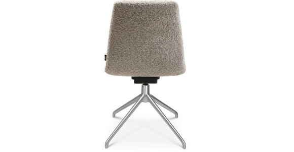 STUHL in Aluminium Bouclé Metall, Textil - Greige/Alufarben, Design, Textil/Metall (46/81,5-84,5/55cm) - Johann Jakob