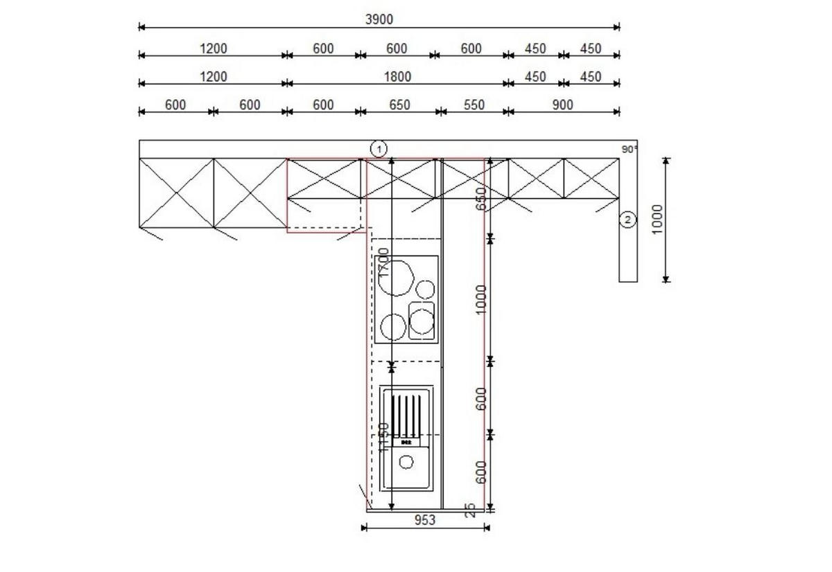 KÜCHENBLOCK 390 cm   in Grün, Schieferfarben  - Schieferfarben/Schwarz, Basics, Holzwerkstoff/Metall (390cm) - Impuls