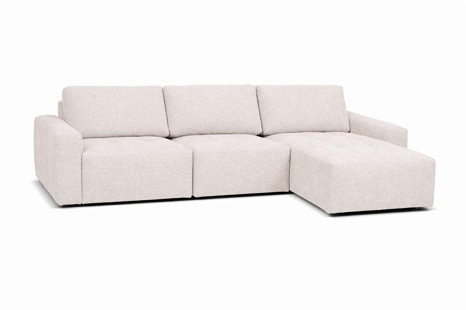 ECKSOFA MAZA Creme  - Creme/Schwarz, Design, Textil (179/316cm) - Livetastic