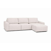 ECKSOFA MAZA Creme  - Creme/Schwarz, Design, Textil (179/316cm) - Livetastic