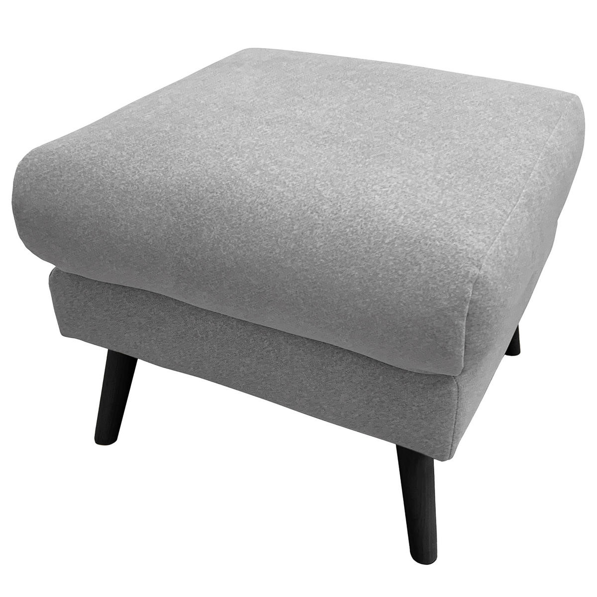HOCKER in Textil Hellgrau  - Hellgrau/Schwarz, Design, Holz/Textil (61/49/65cm) - Livetastic