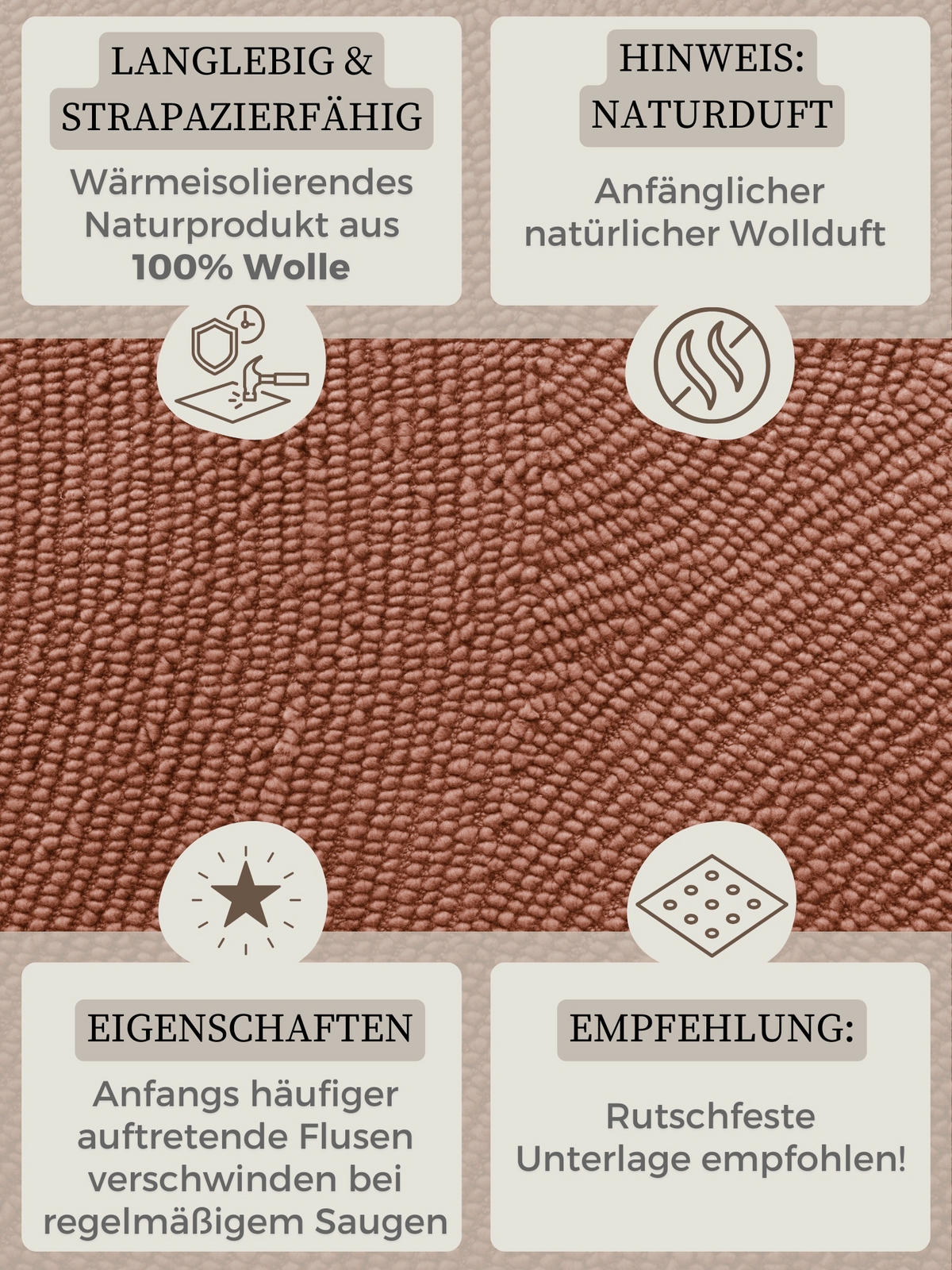 LÄUFER 80/200 cm Calmio  - Rotbraun, Basics, Textil (80/200cm) - Hanse Home