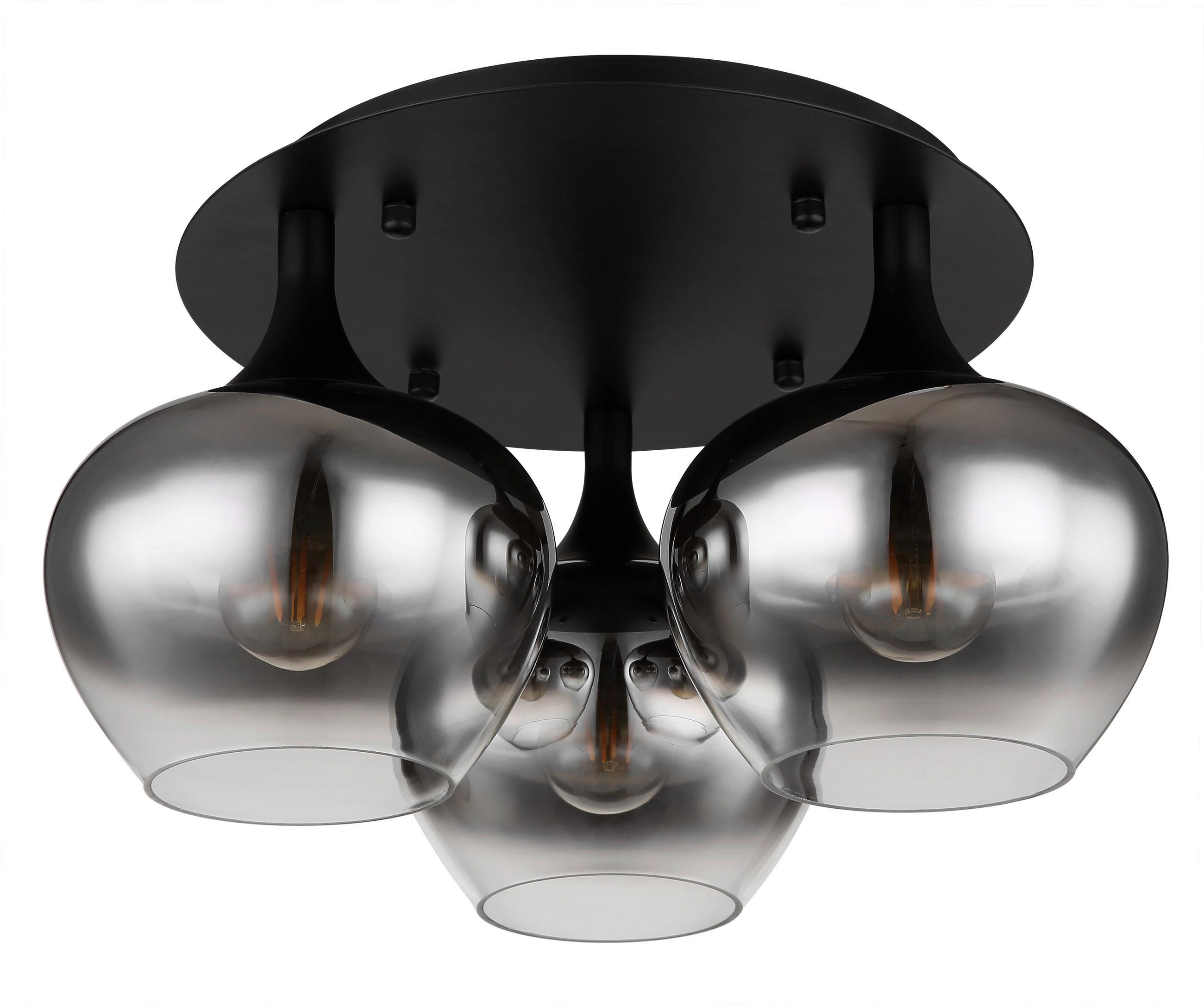 STROPNÉ SVIETIDLO, 45/25,5 cm  - čierna, Design, kov/sklo (45/25,5cm) - Globo