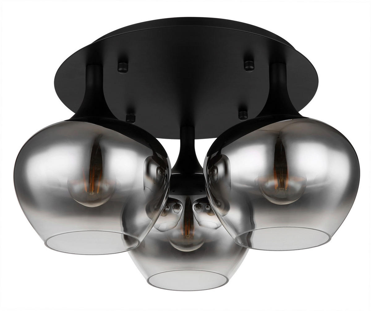 DECKENLEUCHTE 45/25,5 cm   - Schwarz, Design, Glas/Metall (45/25,5cm) - Globo