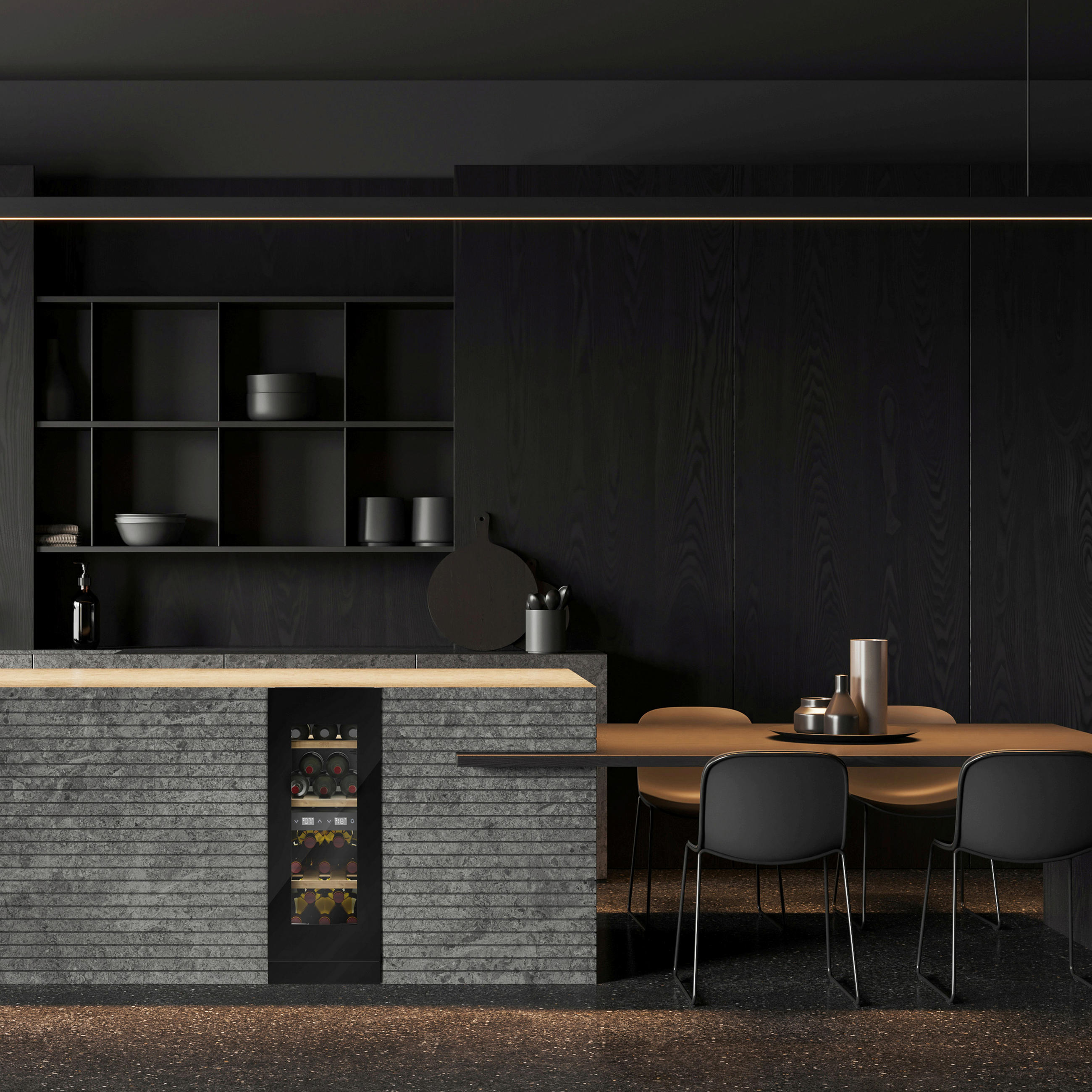 WEINKÜHLSCHRANK WineExcellence WEU 18  - Schwarz, Basics, Glas (29,5/81,8/56,2cm) - CASO Design