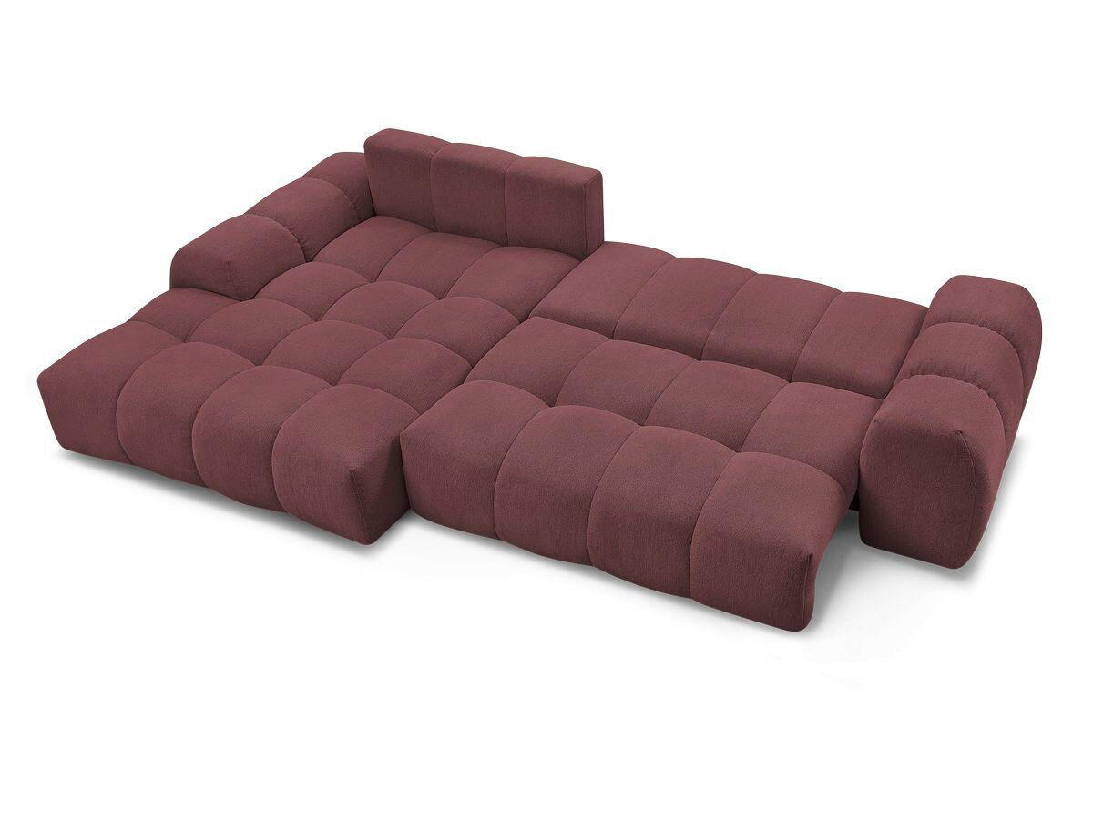 ECKSCHLAFSOFA EVEREST  mit Rücken echt, Armteil links, Armteil rechts Flachgewebe Rot  - Rot/Schwarz, MODERN, Kunststoff/Textil (180/318cm) - Livetastic