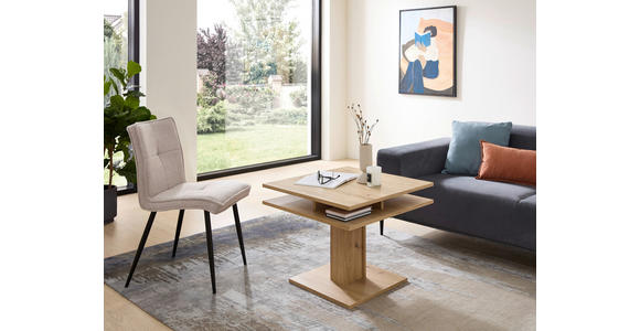 COUCHTISCH 65/65/53-77 cm quadratisch Eiche Artisan - Eiche Artisan, KONVENTIONELL, Holzwerkstoff (65/65/53-77cm) - Carryhome