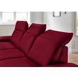 ECKSOFA in Echtleder Rot  - Rot/Schwarz, Design, Leder/Metall (193/328cm) - Dieter Knoll