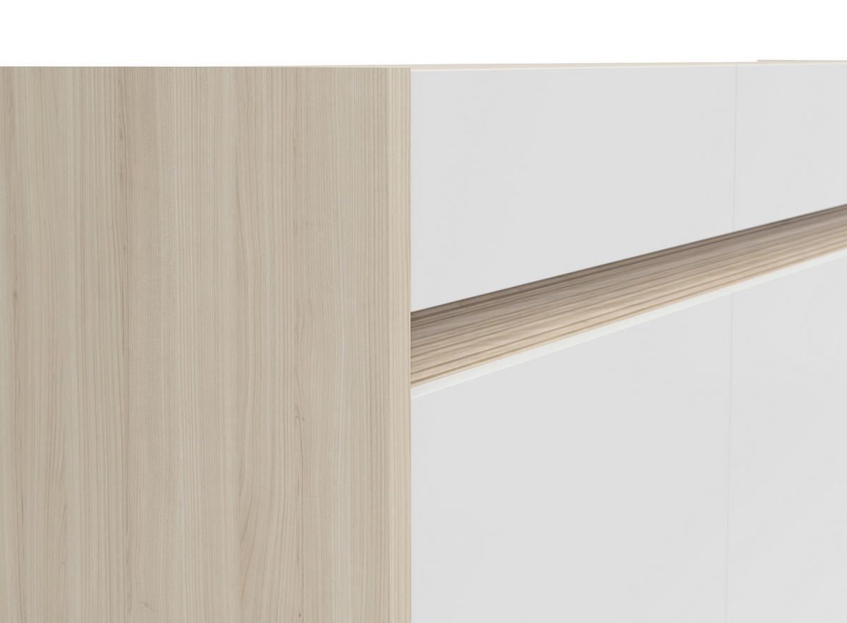 SIDEBOARD Weiss, Eichefarben  173,5/80,8/42 cm  - Weiss/Eichefarben, Konventionell, Holzwerkstoff/Kunststoff (173,5/80,8/42cm) - Hom`in