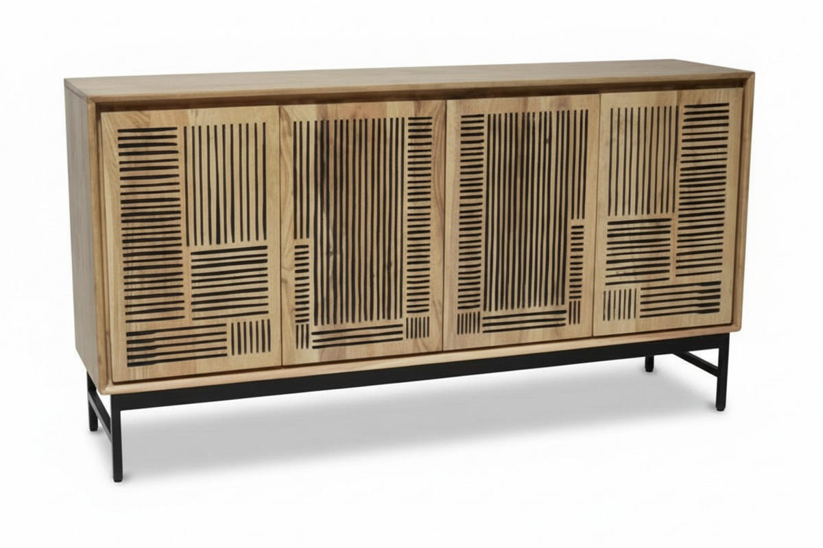 SIDEBOARD  160/85/40 cm  - Schwarz/Akaziefarben, KONVENTIONELL, Holz/Metall (160/85/40cm) - Livetastic