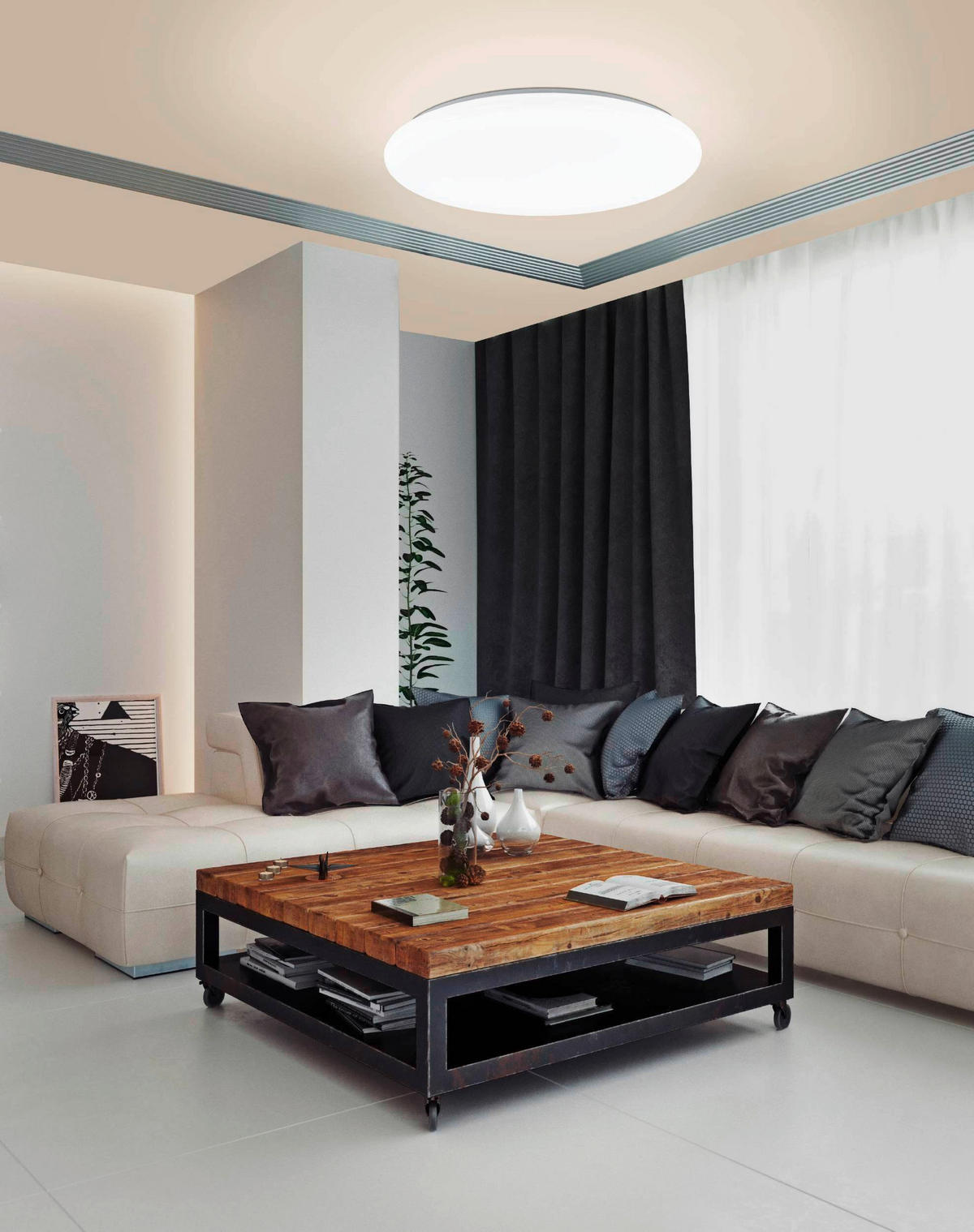 LED-DECKENLEUCHTE Totari-Z  Smart 56/7 cm   - Weiß, Design, Kunststoff/Metall (56/7cm) - Eglo