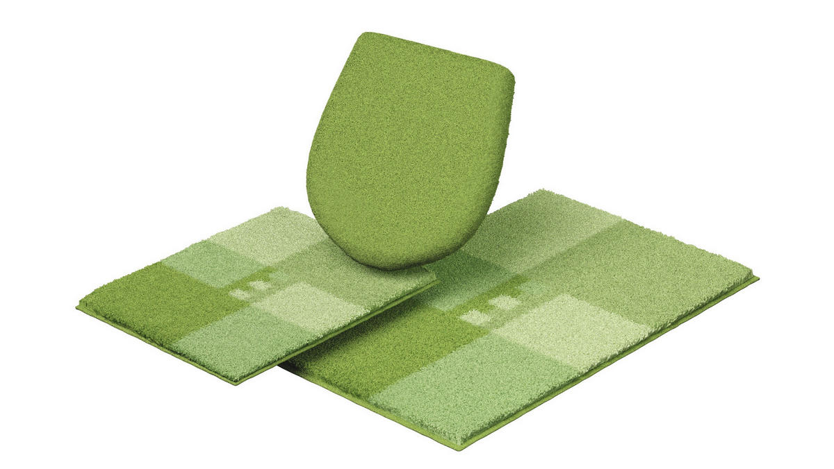 BADEMATTENSET Grund Grün 40x50/50x80 cm  - Grün, Basics, Kunststoff/Textil (40x50/50x80cm) - Grund