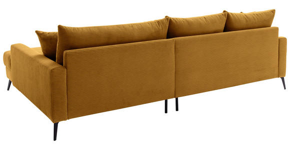 ECKSOFA  in Cord Currygelb  280/173 cm  - Currygelb/Schwarz, KONVENTIONELL, Textil/Metall (280/173cm) - Hom`in