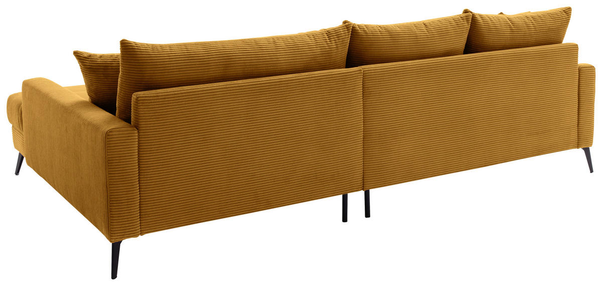 ECKSOFA Currygelb Cord  - Currygelb/Schwarz, KONVENTIONELL, Textil/Metall (280/173cm) - Hom`in