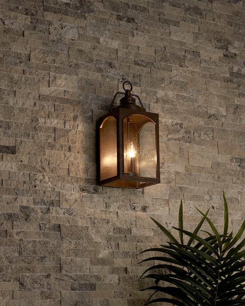 VÄGGLAMPA UTOMHUS - kopparfärgad, Klassisk, glas/plast (22.5/21,9/51cm) - Elstead Lighting