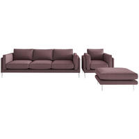 SITZGARNITUR Flachgewebe Rot  - Edelstahlfarben/Rot, Design, Textil/Metall - Livetastic