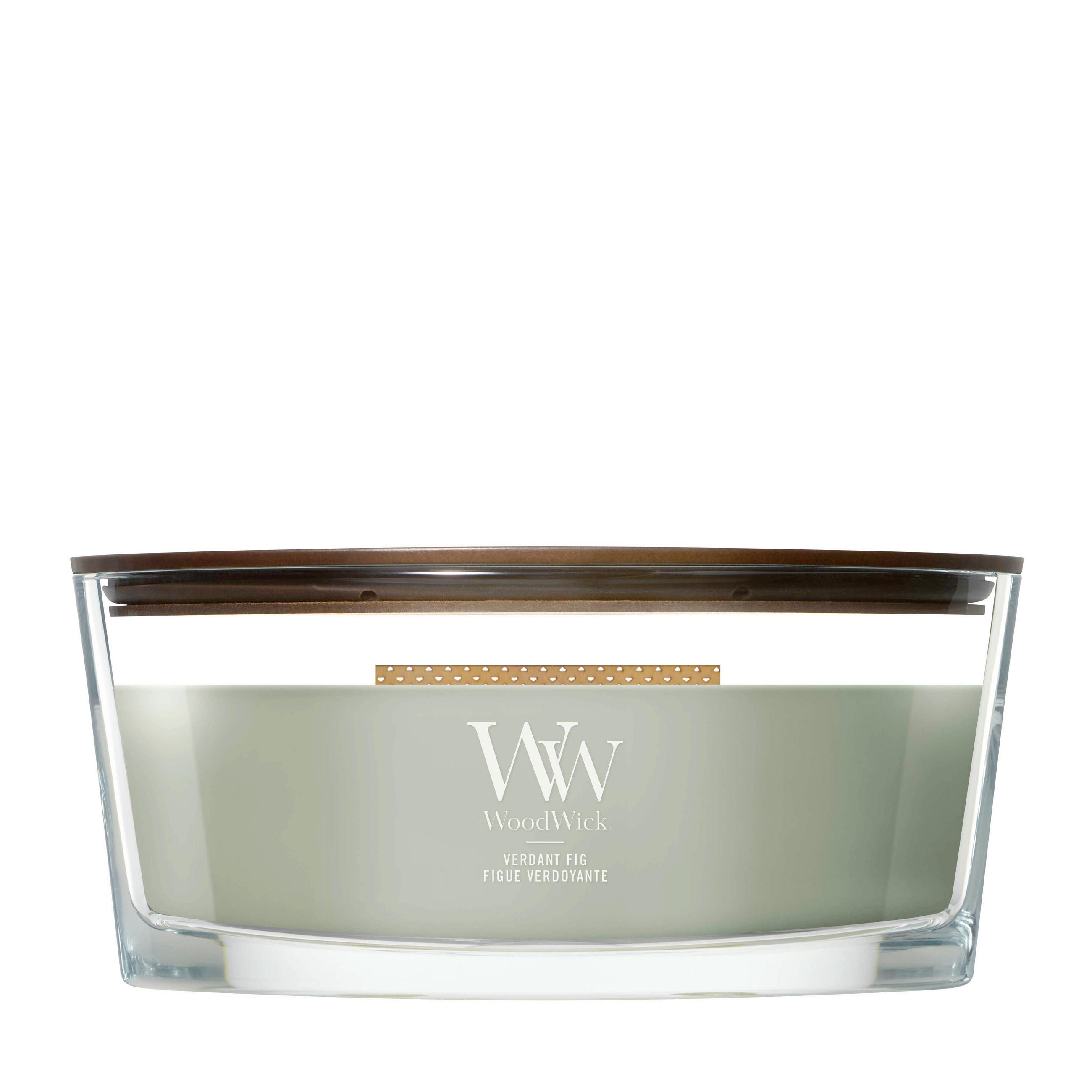 MIRISNA SVEĆA  žalfijazelena  - žalfijazelena, Osnovno, staklo/drvo (12/9/19cm) - WoodWick