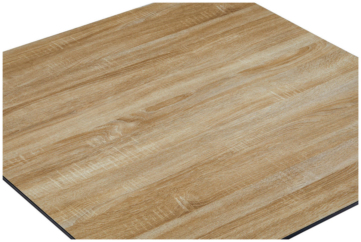 ESSTISCH in Metall, Holzwerkstoff   - Eichefarben/Schwarz, LIFESTYLE, Holzwerkstoff/Metall (100/75/100cm) - Livetastic