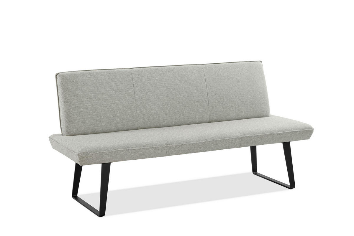 GARTENBANK 200/91/65 cm  in Beige  - Beige/Schwarz, Design, Textil/Metall (200/91/65cm)