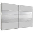 SCHWEBETÜRENSCHRANK in Weiß - Chromfarben/Weiß, KONVENTIONELL, Glas/Holzwerkstoff (250/236/67cm) - Voleo