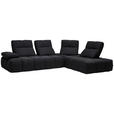 ECKSOFA in Struktur Schwarz  313/233 cm  - Schwarz, Design, Kunststoff/Textil (313/233cm) - Emilio Belluti