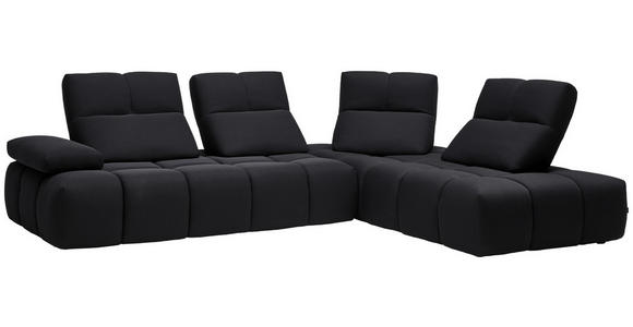 ECKSOFA in Struktur Schwarz 313/233 cm - Schwarz, Design, Kunststoff/Textil (313/233cm) - Emilio Belluti