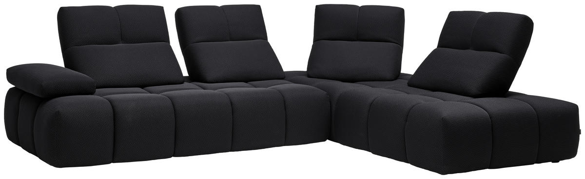 ECKSOFA in Struktur Schwarz  - Schwarz, Design, Kunststoff/Textil (313/233cm) - Emilio Belluti