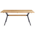 ESSTISCH in Holz 160/90/75 cm  - Wildeiche/Schwarz, Natur, Holz/Metall (160/90/75cm) - Carryhome