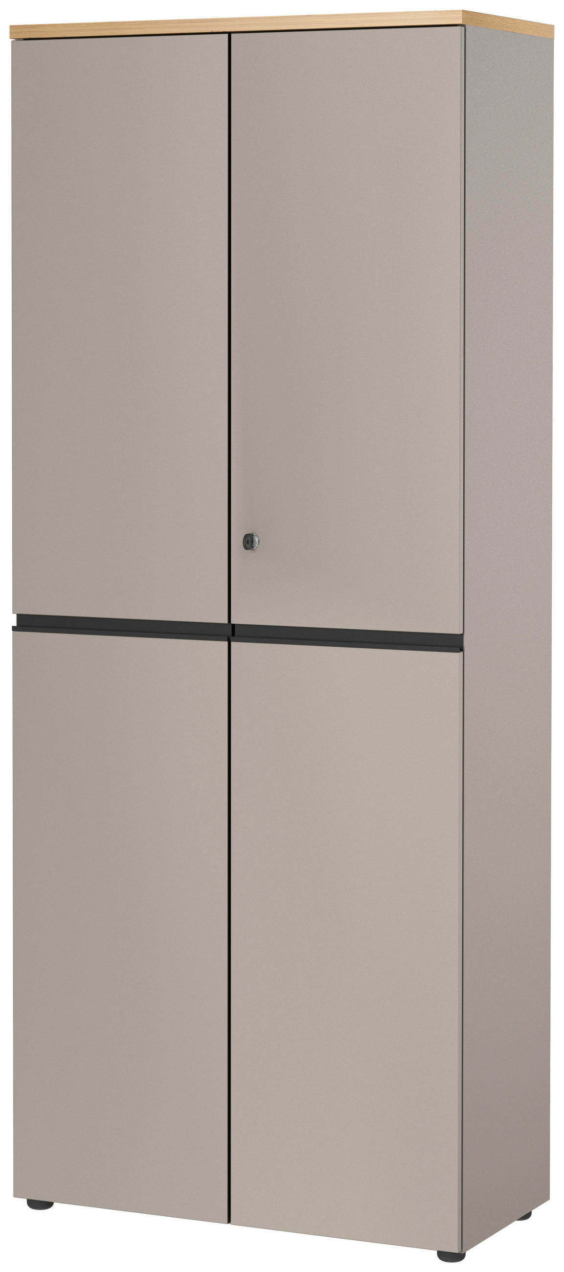 AKTENSCHRANK Grau, Eichefarben  - Eichefarben/Grau, MODERN, Holzwerkstoff (81/197/40cm) - Novel