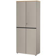 AKTENSCHRANK 81/197/40 cm  - Eichefarben/Grau, MODERN, Holzwerkstoff (81/197/40cm) - Novel