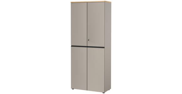 AKTENSCHRANK 81/197/40 cm  - Eichefarben/Grau, MODERN, Holzwerkstoff (81/197/40cm) - Novel