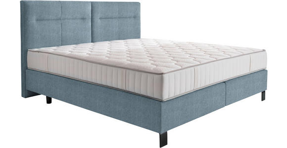 BOXSPRINGBETT 200/220 cm  in Blaugrau  - Blaugrau/Schwarz, KONVENTIONELL, Textil/Metall (200/220cm) - Esposa