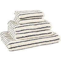 FROTTIERSET Schwarz, Ecru 5-teilig  - Ecru/Schwarz, KONVENTIONELL, Textil - Dieter Knoll