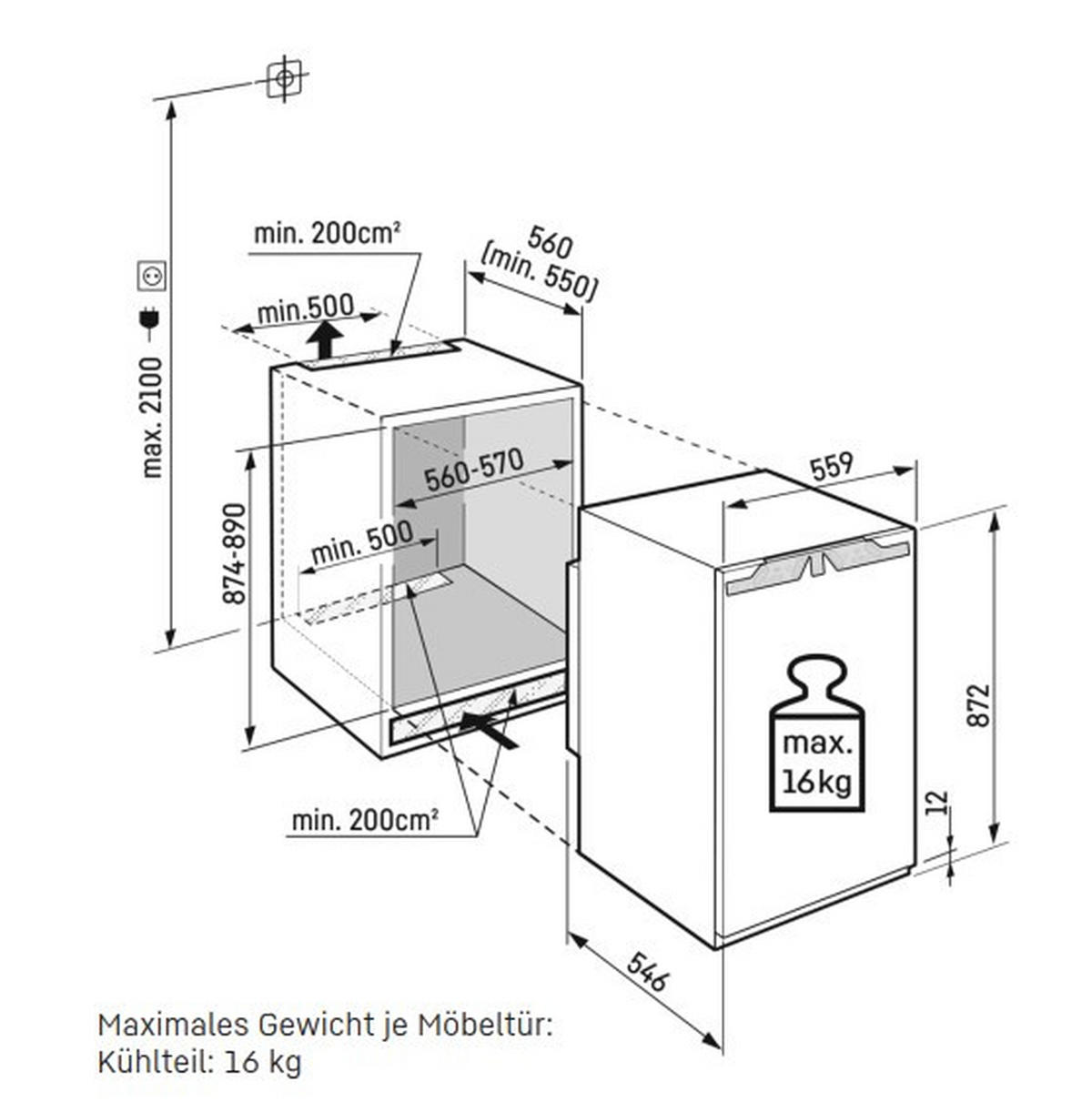 KÜHLSCHRANK 55,9/87,2/54,6 cm IRE3900-22  - Weiß, Basics, Kunststoff/Metall (55,9/87,2/54,6cm) - Liebherr