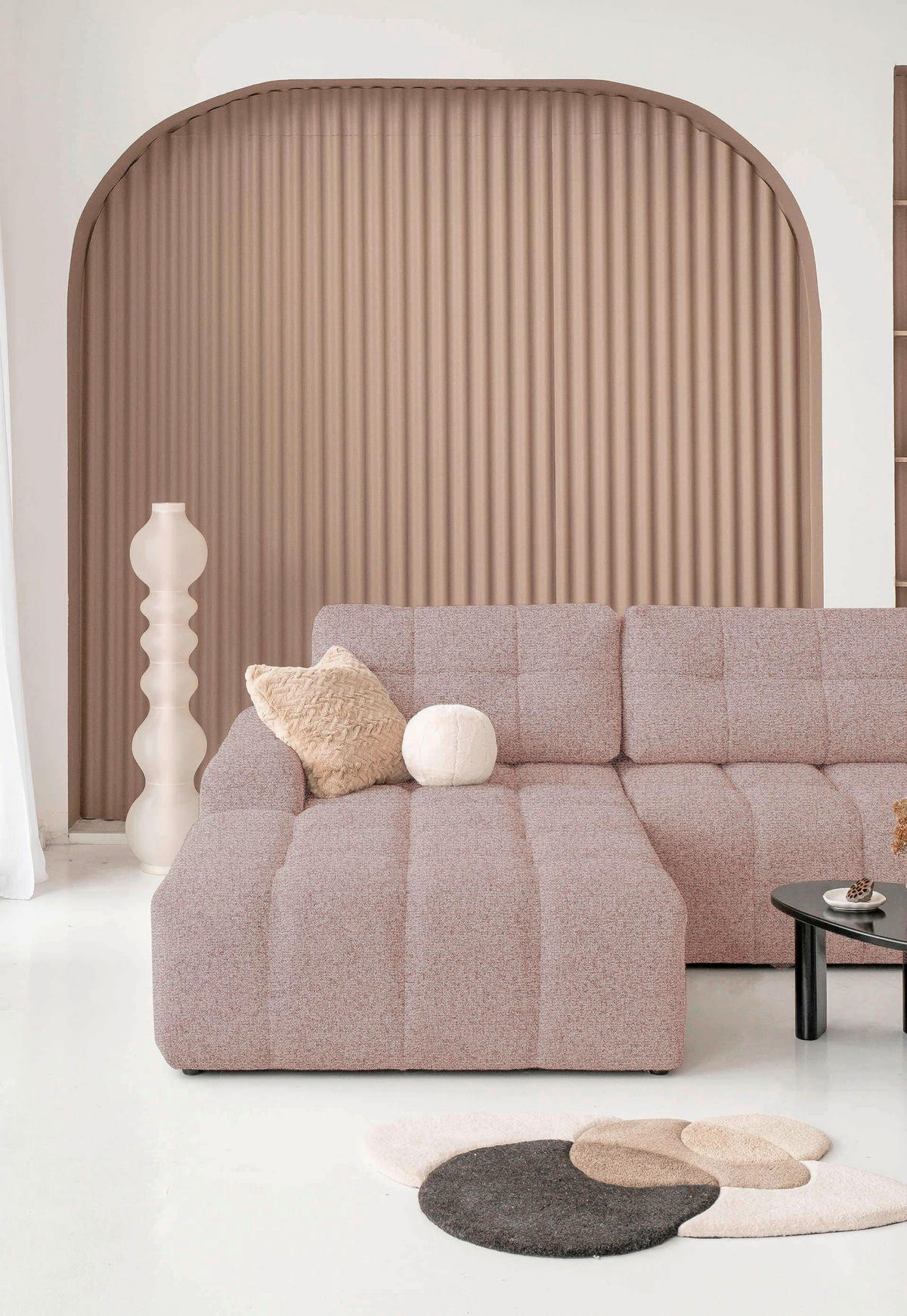 WOHNLANDSCHAFT in Rot  - Rot/Schwarz, Design, Kunststoff/Textil (184/333/213cm) - MID.YOU