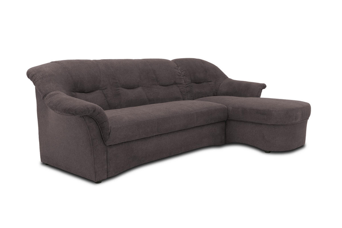ECKSOFA Greige Mikrofaser  - Greige/Schwarz, KONVENTIONELL, Kunststoff/Textil (232/146cm) - MID.YOU