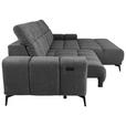 ECKSOFA inkl.Funktionen Anthrazit Chenille  - Anthrazit/Schwarz, MODERN, Textil/Metall (300/195cm) - Xora