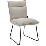 STUHL  in Eisen Feincord Metall, Textil  - Ecru/Schwarz, Design, Textil/Metall (47/87/62cm) - Johann Jakob