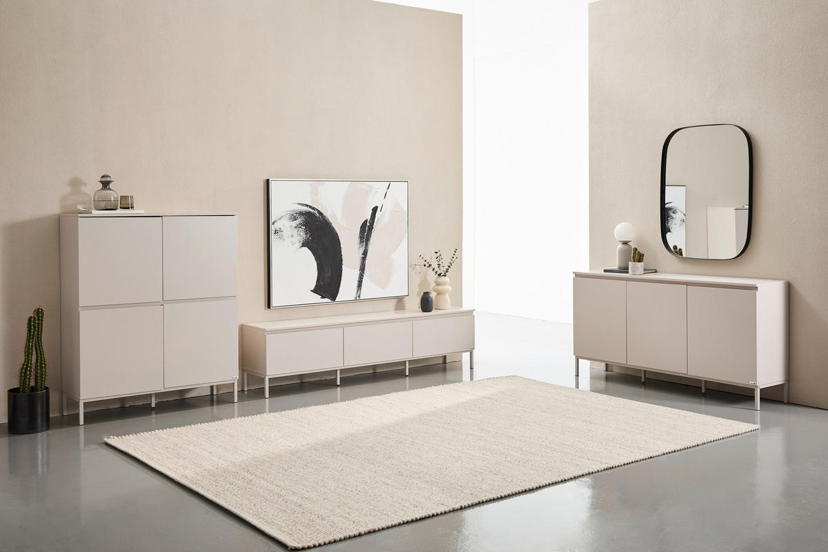 HÖG BYRÅ  i 100/122/35 cm  - kashmir, Design, metall/trämaterial (100/122/35cm) - home24