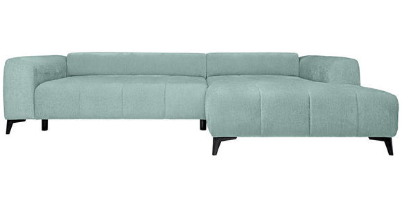 ECKSOFA  in Chenille Hellblau  279/222 cm  - Schwarz/Hellblau, KONVENTIONELL, Kunststoff/Textil (279/222cm) - Hom`in