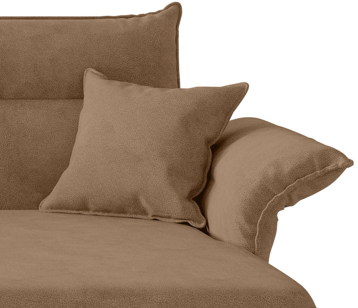 ENSEMBLE DE SALON in Flachgewebe Hellbraun  - Hellbraun/Edelstahlfarben, Design, Textil/Metall (265/185cm) - Livetastic
