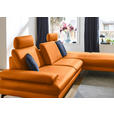 ECKSOFA in Echtleder Orange  308/195 cm  - Schwarz/Orange, Design, Leder/Metall (308/195cm) - Dieter Knoll