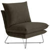 SESSEL in Velours Braun  - Schwarz/Braun, Design, Textil/Metall (72/84/90cm) - Livetastic