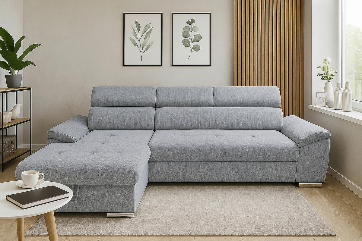 SAROKKANAPÉ textil szürke  - szürke, Basics, textil (185/81-98/275cm) - Carryhome